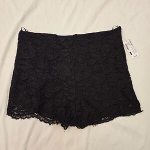 Foreign Exchange Women's High Rise Lace Booty Shorts- Black NWT
